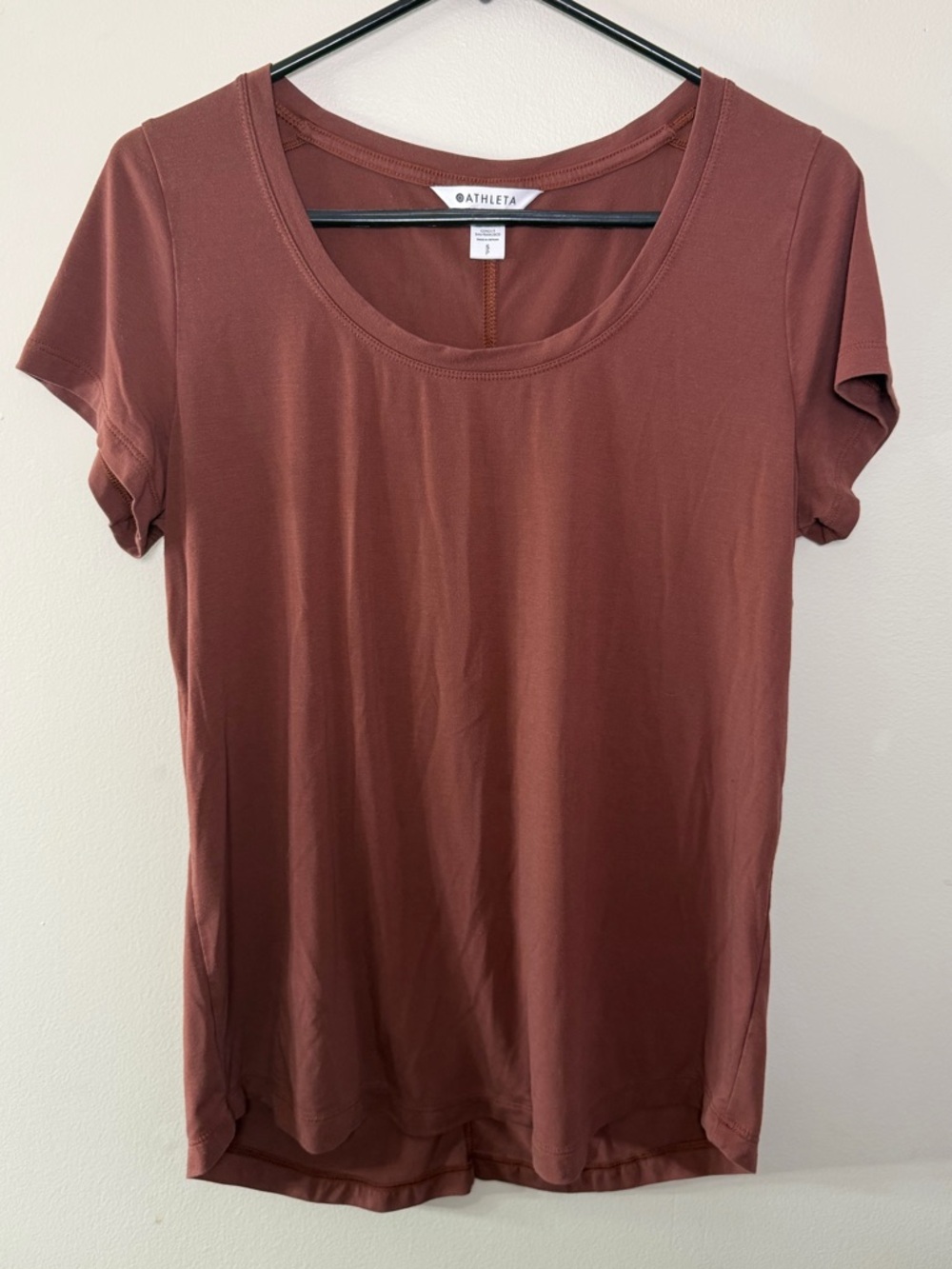 Athleta Rust Scoop Neck Active Tee Size Small Athletic Top Workout Shirt